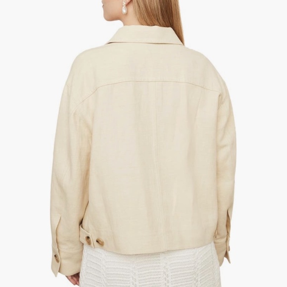 Vince Organic Cotton & Linen Twill Jacket Lemon Stone SZ 1X - Picture 3 of 16